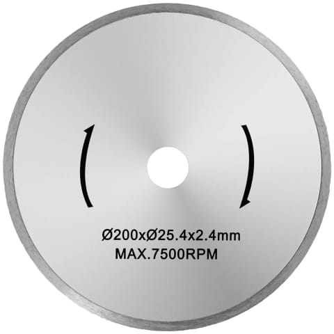 Circular saw blade for cutting glaze with diamond blade mid. 200/25.4mm at Wasserman.eu