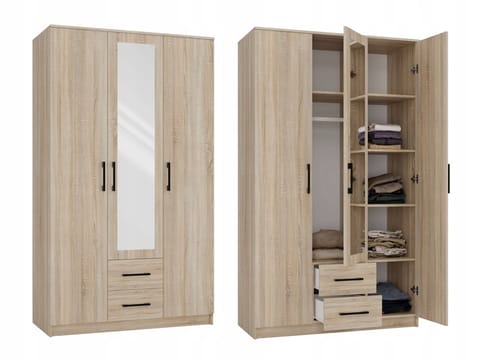 ⁨Topeshop ROMANA 120 SON L bedroom wardrobe/closet 6 shelves 3 door(s) Oak⁩ at Wasserman.eu