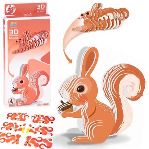 ⁨Puzzle 3D kartonowy model WIEWIÓRKA zrób to sam DIY 35 ele ZA5720⁩ w sklepie Wasserman.eu