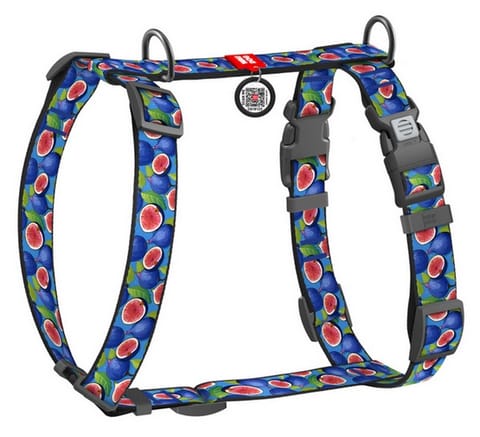 ⁨Collar WauDog Nylon Szelki nylonowe anatomiczne w kształcie litery H, z QR-paszportem, plastikowy fastex, wzór FIGA, rozmiar M 20mm⁩ w sklepie Wasserman.eu