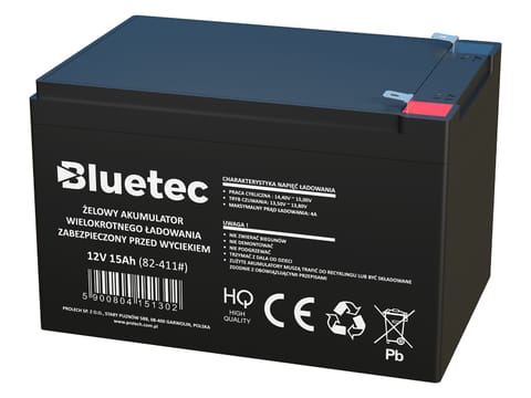 ⁨Akumulator żelowy 12V 15Ah BLUETEC⁩ w sklepie Wasserman.eu