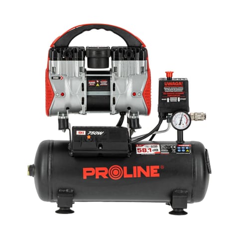 ⁨OIL-FREE COMPRESSOR 9L, 750W/1HP, 8BAR, 167L/MIN PROLINE⁩ at Wasserman.eu
