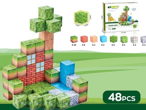 ⁨Klocki magnetyczne kostki 3D 48el⁩ w sklepie Wasserman.eu