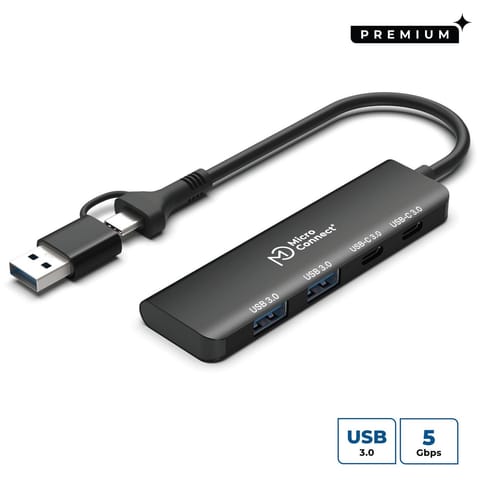 ⁨MicroConnect Premium 4-port USB hub 2x⁩ w sklepie Wasserman.eu