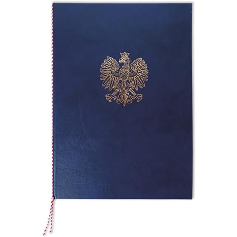 ⁨Okładka na dyplom z orłem granatowa 339-076 WARTA⁩ w sklepie Wasserman.eu