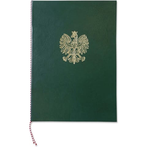 ⁨Okładka na dyplom z orłem -zielona WARTA A 339-077⁩ w sklepie Wasserman.eu