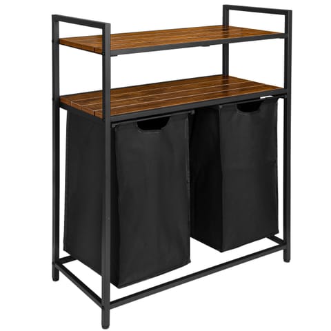 ⁨Kosz na pranie z półkami 2 komory MIRUN⁩ w sklepie Wasserman.eu