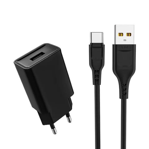 ⁨Ładowarka sieciowa USB + kabel USB typu C 2400 mA 12 W⁩ w sklepie Wasserman.eu