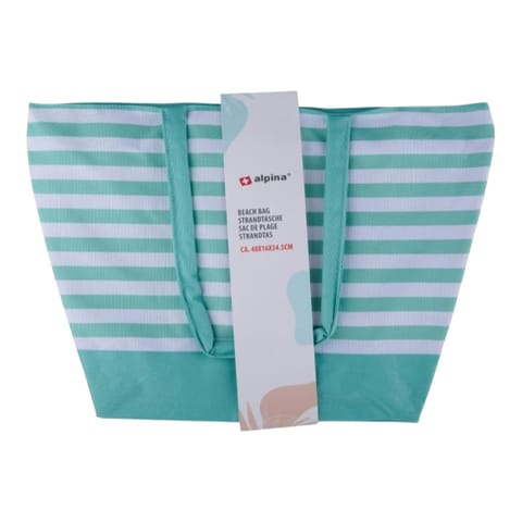 ⁨Alpina - Torba plażowa w paski 49,3x16x34 cm (Turkusowy / Biały)⁩ w sklepie Wasserman.eu