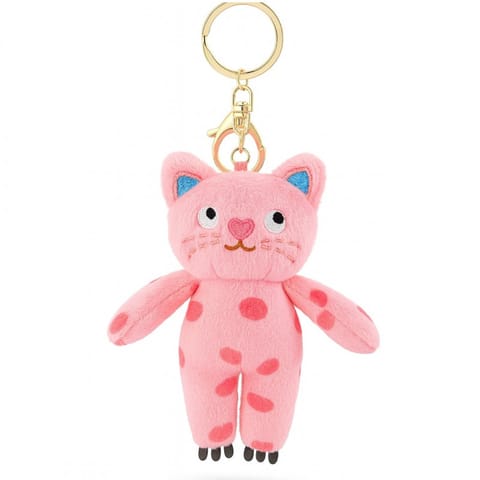 ⁨Brelok do kluczy pluszowy kotek różowy w ciapki BRL396R⁩ w sklepie Wasserman.eu