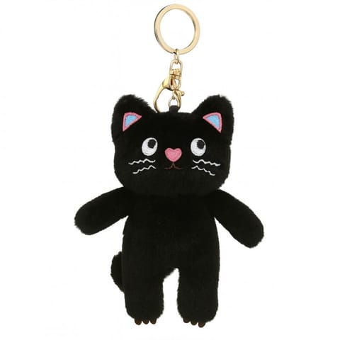 ⁨Brelok do kluczy pluszowy kotek czarny BRL396CZ⁩ w sklepie Wasserman.eu