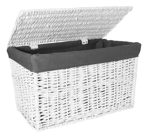 ⁨Kufer wiklinowy 105L 66x40x40 cm biało-szary⁩ w sklepie Wasserman.eu