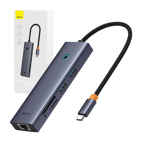 ⁨Hub 7w1 Baseus UltraJoy 7-Port ( USB-C do 1xHDMI4K@30Hz + 2xUSB 3.0 + 1xPD +RJ45 + SD/TF3.0)⁩ w sklepie Wasserman.eu