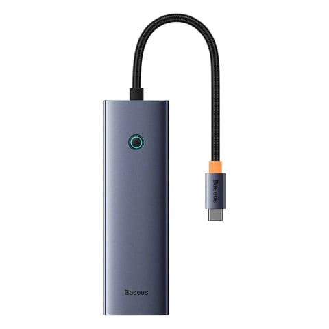 ⁨Hub 6w1 Baseus UltraJoy  USB-C do HDMI4K@30Hz+3xUSB 3.0+PD+RJ45 (szary)⁩ w sklepie Wasserman.eu