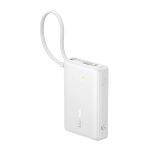 ⁨Powerbank Baseus PicoGo Digital Display 10000mAh 45W (biały)⁩ w sklepie Wasserman.eu