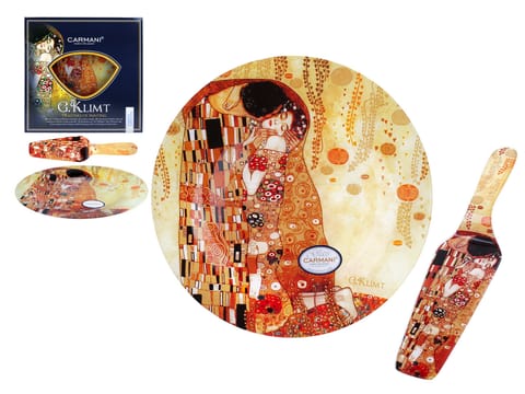 ⁨Dessert plate with shoulder - G. Klimt, Kiss di.30cm⁩ at Wasserman.eu