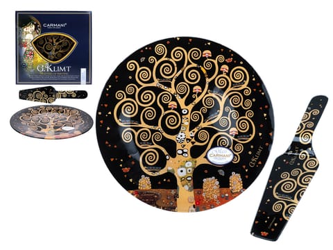 Talerz deserowy z łopatką - G. Klimt, Drzewo życia (CARMANI) w sklepie Wasserman.eu