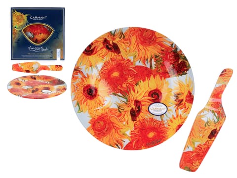 Talerz dekoracyjny z łopatką - V. van Gogh, Słoneczniki (CARMANI) w sklepie Wasserman.eu