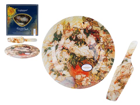 Talerz dekoracyjny z łopatką - V. van Gogh, Wazon z różami (CARMANI) w sklepie Wasserman.eu