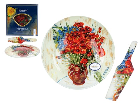 Talerz dekoracyjny z łopatką - V. van Gogh, Maki w wazonie (CARMANI) w sklepie Wasserman.eu