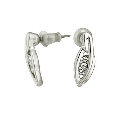 Delicate earrings with 3 crystals (P14304AG) at Wasserman.eu