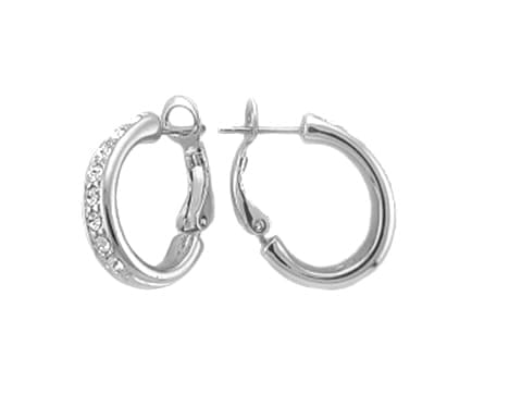 ⁨Earrings circle crystals (P8477AG)⁩ at Wasserman.eu