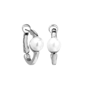 ⁨Earrings, pearl circles (P11886AG)⁩ at Wasserman.eu