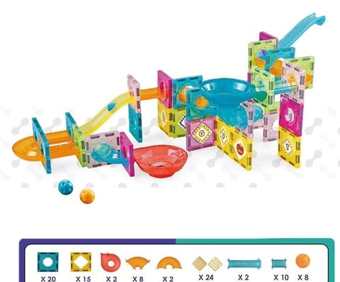 ⁨Klocki magnetyczne Tor z kulkami 91el⁩ w sklepie Wasserman.eu