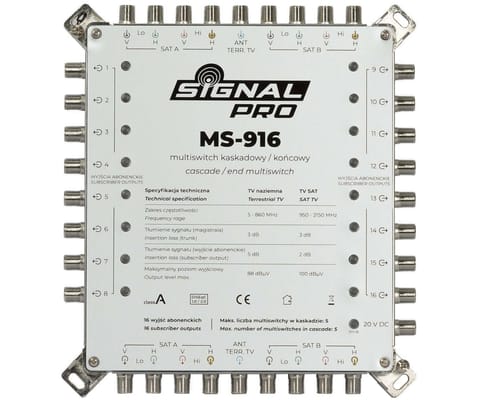 ⁨MULTISWITCH PRZELOTOWY   MS-916 9 WEJŚĆ / 16 WYJŚĆ Pro SIGNAL⁩ w sklepie Wasserman.eu