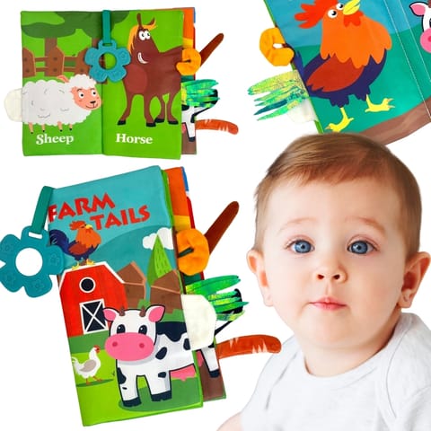 ⁨WOOPIE BABY Książeczka z Ogonkami Zwierząt Materiałowa⁩ w sklepie Wasserman.eu