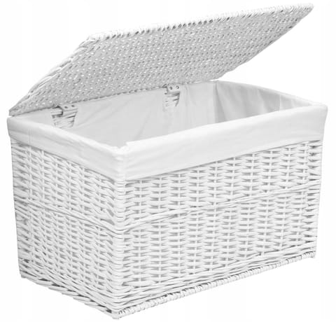 ⁨Kufer wiklinowy 65L 56x34x34 cm biały⁩ w sklepie Wasserman.eu