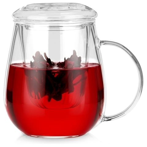 ⁨KUBEK SZKLANY 530ml Z ZAPARZACZEM I POKRYWĄ 139817⁩ w sklepie Wasserman.eu