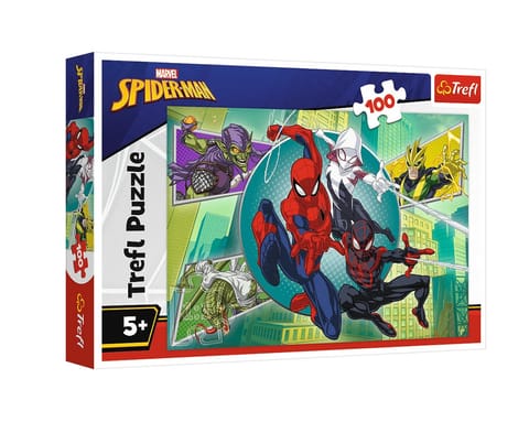 ⁨Puzzle - 100 - Pajęcza maska - Disney Marvel Spiderman - Trefl 16519⁩ w sklepie Wasserman.eu