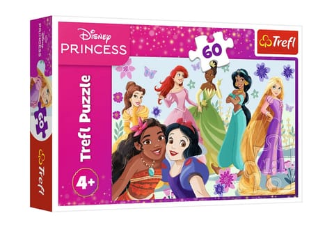 ⁨Puzzle - 60 - Księżniczki w akcji - Disney Princess - Trefl 17409⁩ w sklepie Wasserman.eu