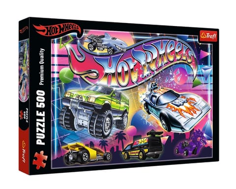 ⁨Puzzle - 500 - Hot Wheels: Lata 80-te - Trefl 37538⁩ w sklepie Wasserman.eu