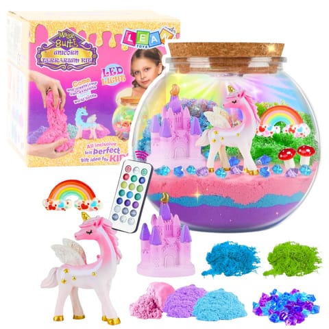 ⁨Zestaw Kreatywny DIY Terrarium z Kolorowym Jednorożcem Lampka LED Pilot⁩ w sklepie Wasserman.eu
