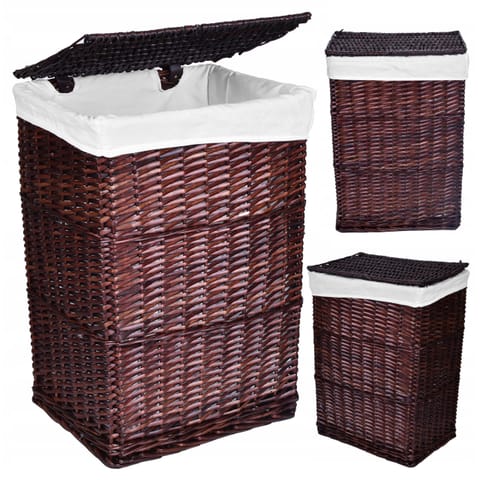 ⁨Kosz wiklinowy 72L 40x30x60 cm brązowy⁩ w sklepie Wasserman.eu