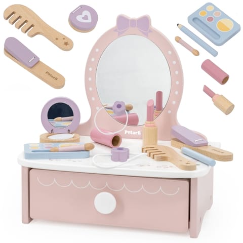 ⁨Viga Drewniana Toaletka z Akcesoriami  Kącik Małej Księżniczki⁩ w sklepie Wasserman.eu