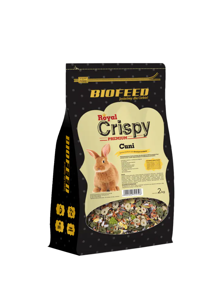 ⁨BIOFEED Royal Crispy Premium Cuni 2kg - for rabbits⁩ at Wasserman.eu