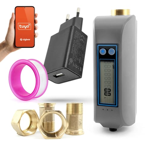 ⁨Automatyczny Zawór Sterownik Przepływu Wody z Pomiarem DN20 DN25 Tuya WiFi⁩ w sklepie Wasserman.eu