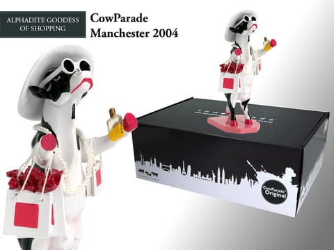 ⁨CowParade Manchester 2004, Alphadite Goddess Of Shopping, autor: Simon Walmsey⁩ w sklepie Wasserman.eu