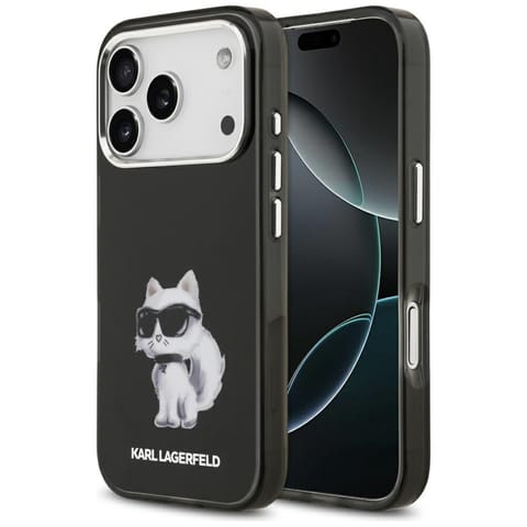 ⁨Etui Karl Lagerfeld IML Aquarelle        Choupette & Logo MagSafe do iPhone 17 Pro czarny⁩ w sklepie Wasserman.eu