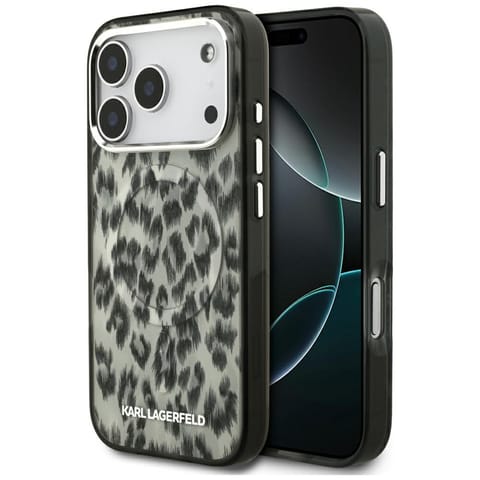 ⁨Etui Karl Lagerfeld IML Leopard Pattern  MagSafe do iPhone 17 Pro brązowy⁩ w sklepie Wasserman.eu