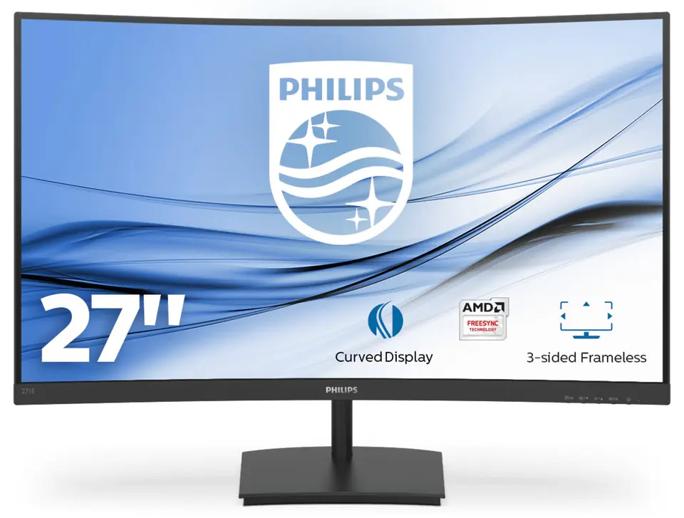 ⁨Philips E Line 271E1SCA/00 LED display 68.6 cm (27") 1920 x 1080 pixels Full HD LCD Black⁩ at Wasserman.eu