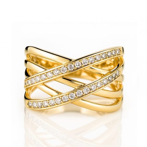 ⁨Pierścionek pozłacany stal chirurgiczna platerowana złotem PST964, Rozmiar pierścionków: US8 EU17⁩ w sklepie Wasserman.eu