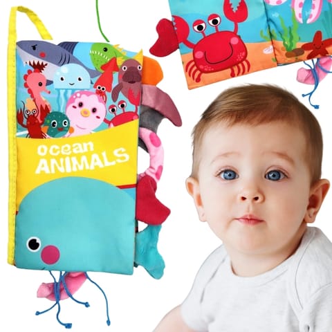 ⁨WOOPIE BABY Książeczka z Ogonkami Zwierząt Morskich Materiałowa⁩ w sklepie Wasserman.eu