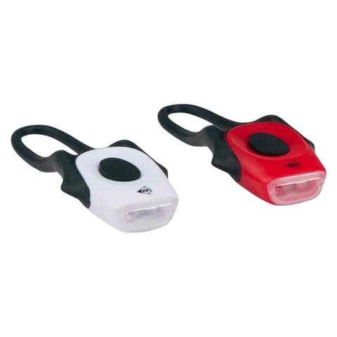 ⁨Dunlop - Zestaw silikonowych lampek rowerowych przednia i tylna LED⁩ w sklepie Wasserman.eu