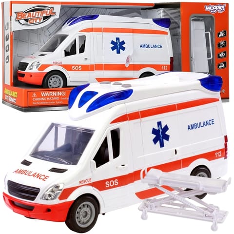 ⁨WOOPIE Pogotowie Karetka Ambulans Nosze w Zestawie + Sygnały Dźwiękowe I Świetlne⁩ w sklepie Wasserman.eu
