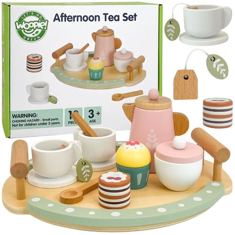 ⁨WOOPIE GREEN Drewniany Zestaw do Herbaty i Kawy 12 el. FSC⁩ w sklepie Wasserman.eu