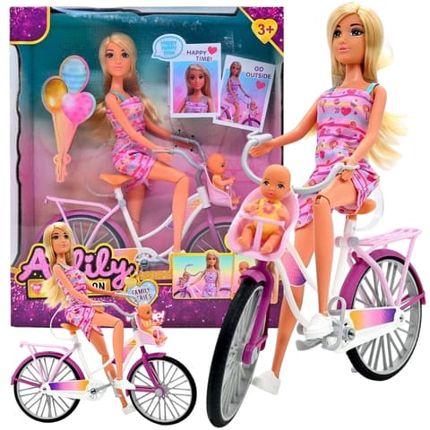 ⁨WOOPIE ROYAL Lalka Lily Rowerzystka Bobas w Foteliku Rower⁩ w sklepie Wasserman.eu
